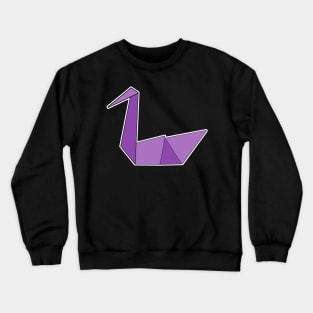 Swan Bird Origami Sticker Style Design Crewneck Sweatshirt